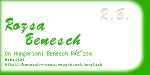 rozsa benesch business card